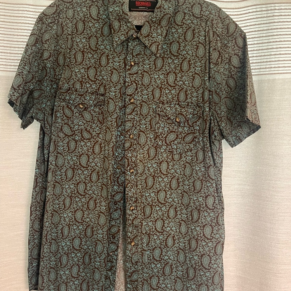 Men's Green Patterned Shirt